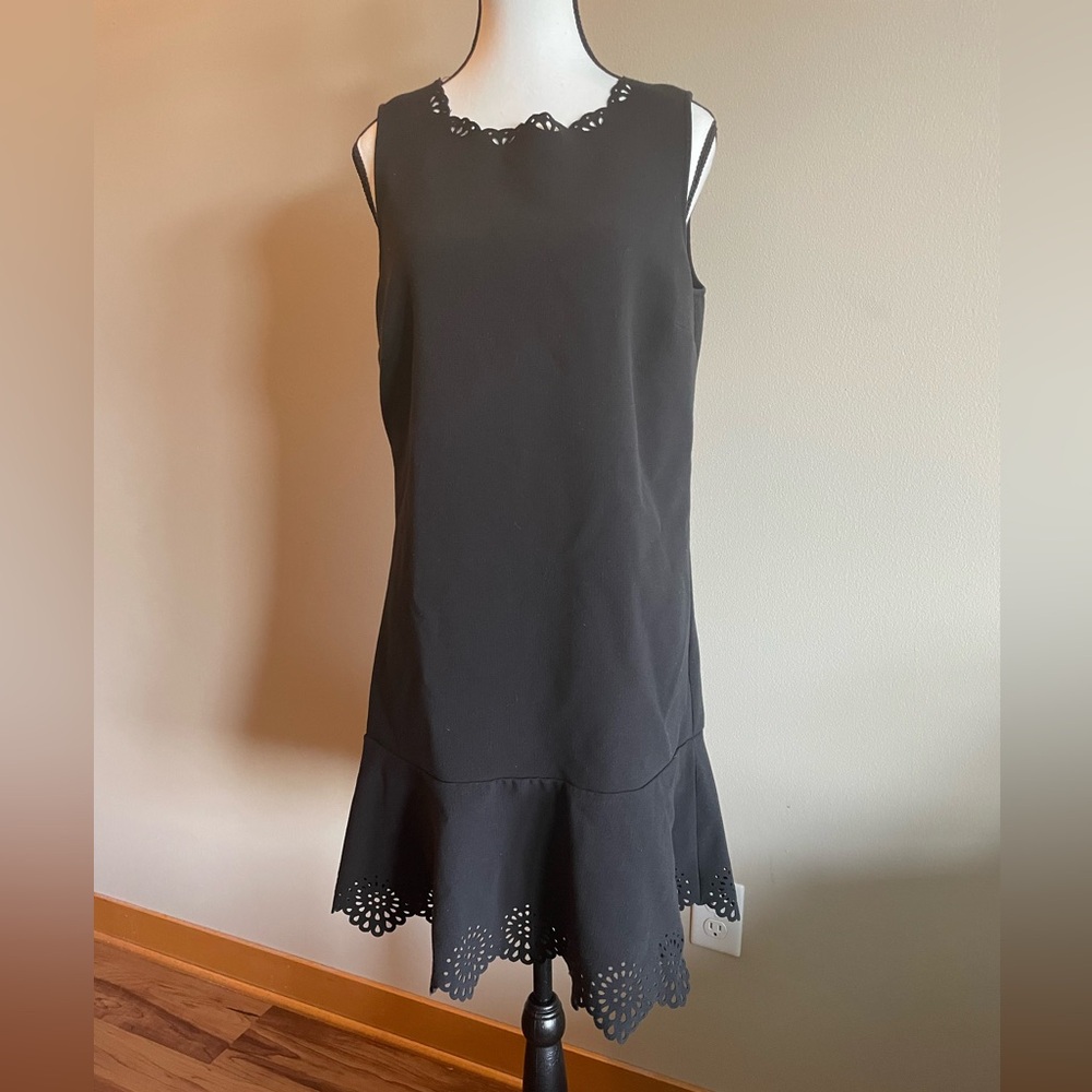 Loft black dress with floral cut out detail.